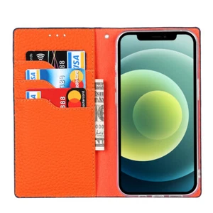 Für iPhone 13 Pro Max Echt Leder Wallet Kartenfach Schutzhülle Case Handyhülle - Bild 1 von 22