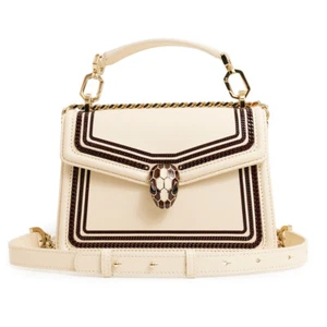 BVLGARI Serpenti Diamond Blast Crossbody Bag calf leather, Off White 291175 - Picture 1 of 13