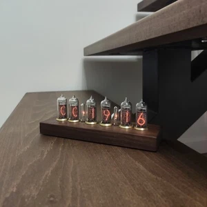 Vintage Nixie Tube Clock IN-14 | Steampunk Retro Desk Clock | Handmade - Picture 1 of 20