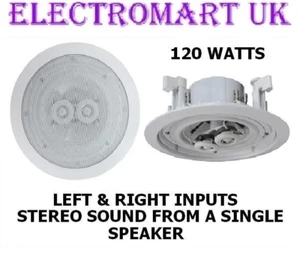 WATER RESISTANT FULL RANGE STEREO CEILING SPEAKER LOUDSPEAKER 6.5" 100W - Picture 1 of 1
