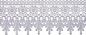 White Lace Edge Trim 3.5 Inch Wide Ribbon Embroidered Floral Trim DIY Sewing Cra - Picture 1 of 6