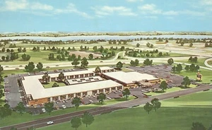 Postal publicitaria de Holiday Inn East Springfield Missouri 1970 vista aérea - Imagen 1 de 2