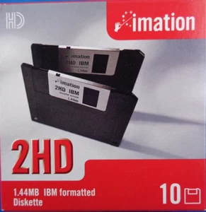 3,5" FLOPPY 2HD IMATION (IBM FORMATTED / BOX) -- 10 STÜCK # NEUWARE - Picture 1 of 3