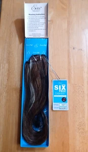 Evita Clip-In 18" Straight Hair Extensions Futura Fiber Heat Safe | Highlights - Bild 1 von 7