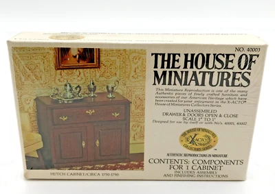The House of Miniatures 套件 Hutch Cabinet 大约 1750 - 1790 号 40003 X-Acto 全新 — 第 1/2 张图片
