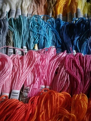 153 Cotton Embroidery Skeins Sewing Needlework Cross Stitch All The Same Brand - Image 1 of 4