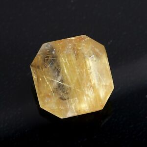 Natural Golden Rutile Asscher cut Octagon Shape Cut Gemstone 10 mm, 3.5 Ct.
