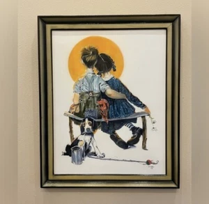 Norman Rockwell handgemalt Angola Gefängnis Kunst Gemälde Bill Ollis 32x26 groß - Bild 1 von 5