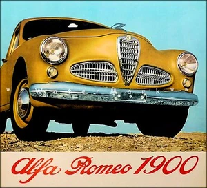 Alfa Romeo 1900 Classic Italian Car Vintage Poster Print Art Wall Decoration - Picture 1 of 4