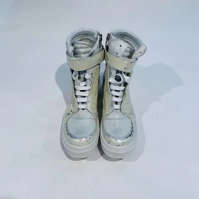 ZAPATILLAS DE LUJO CA BY CINZIA ARAIA PIEL PLATEADA CUERO ITALIA HECHAS A MANO Foto 1 de 4