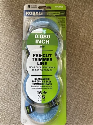 1 Pack Kobalt greenworks of 5 easy 0.080 reloading trimmer refills #1438130 731 - Image 1 of 4