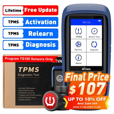 Herramienta de programación XTOOL TP150 TPMS sensor de neumáticos reaprender/restablecer/activar/TS100 Foto 1 de 4