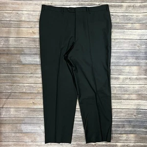 Canali Wool Pants Dress Slacks Trousers 42x32 Mens Black Flat Front Formal - Picture 1 of 10