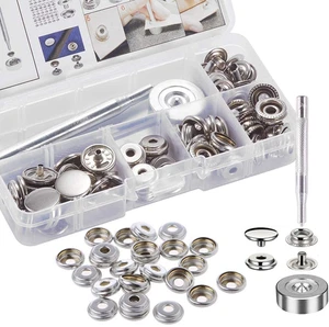 25 Sets Druckknopf Set mit Werkzeug Edelstahl für Canvas Leder Neu - Bild 1 von 5