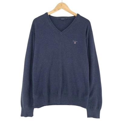 Vintage GANT Suéter de Hombre Azul Algodón Bb5 Talla L - Imagen 1 de 4