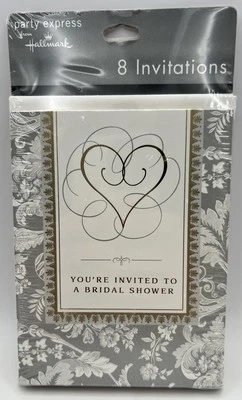 Elegancia de boda ducha nupcial plata oro cena fiesta invitaciones con sobres Foto 1 de 2