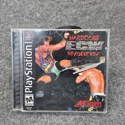 ECW: Hardcore Revolution Sony PlayStation 1 PS1 Complete CIB, Near Mint Disk - Image 1 of 3
