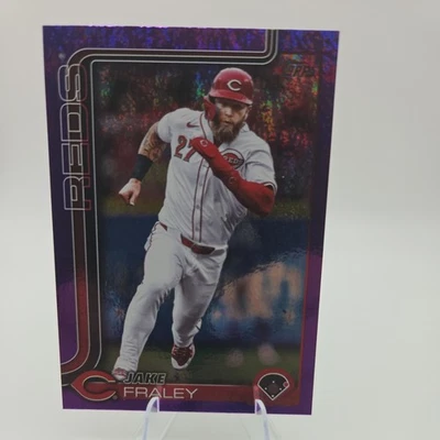 2025 Topps Series 2 #675 Purple Holo Foil Jake Fraley #’d /250 Cincinnati Reds - Image 1 of 2