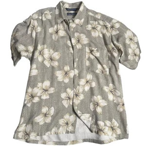 Vintage Nautica Silk Camp Shirt Men Size M Floral Tropical Print Hawaiian - Picture 1 of 7