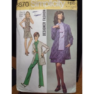Vintage Simplicity Pattern 8870 Misses' Overblouse, Mini-Skirt/Pants etc (1970) - Picture 1 of 2