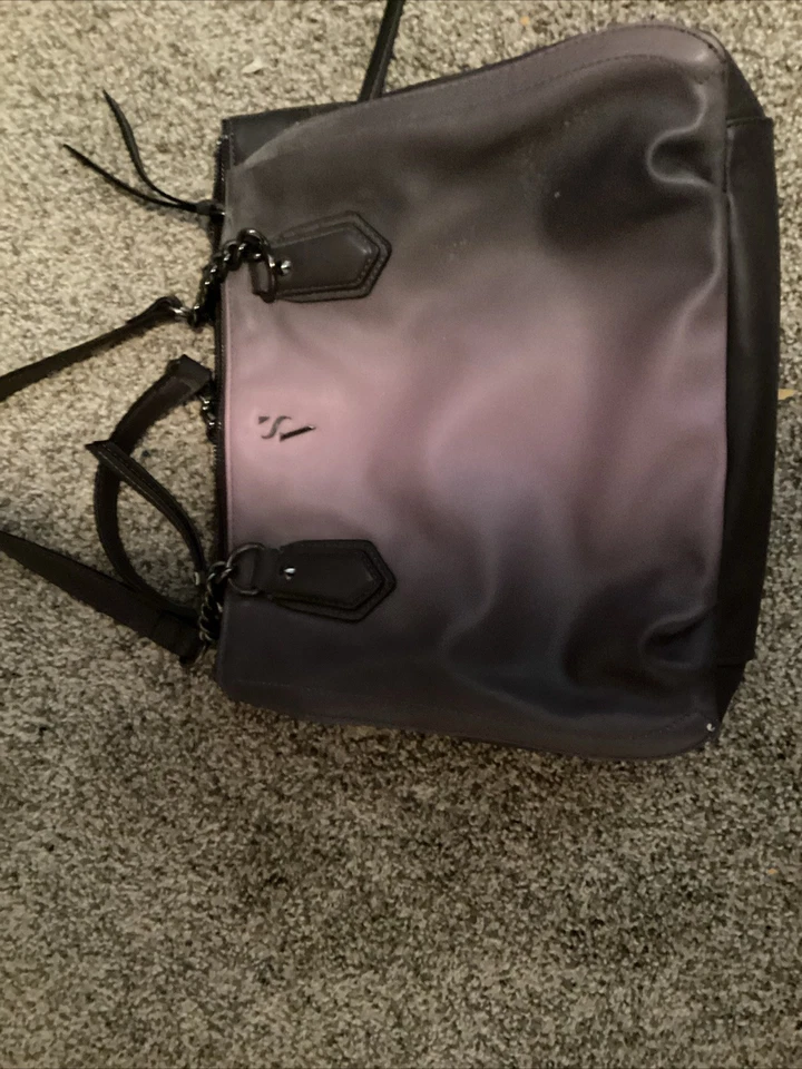 Cartera para mujer Vera Wang púrpura cuero genuino doble asa Foto 1 de 3