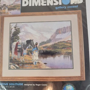 Dimensions Native Solitude Kit Gallery Crewel 16" x 12" Roger Cooke 1522 - Picture 1 of 4