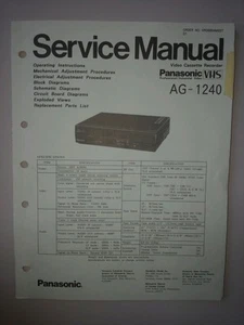 Panasonic Service Manual VCR AG-1240 - Picture 1 of 2