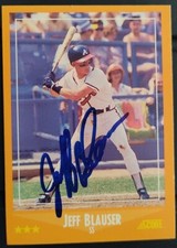 JEFF BLAUSER AUTOGRAPHED SIGNED CARD 1988 SCORE ATLANTA BRAVES BASEBALL