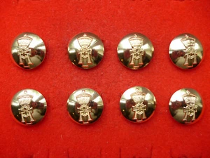 LOTE DE 8 BOTONES TÚNICA DE ALUMINIO ANODIZADO ""EL REGIMIENTO DE YORKSHIRE 18MM - Imagen 1 de 2