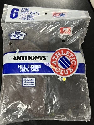 Old Store Stock NIP Anthony Full Cushion Crew Sock Boys Shoe Size 3-9 USA Made - Image 1 of 4