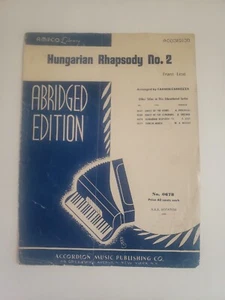 Ungarische Rhapsodie Nr. 2 Vintage 1954 Franz List Noten - Bild 1 von 4