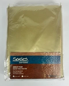 Gold Goblet Pleat Drapery Panels With Pins 2- 25"x84" The Great Indoors - Picture 1 of 5