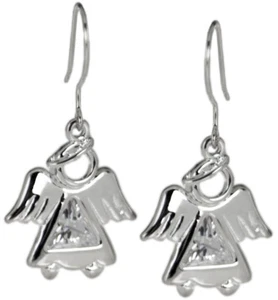 Angel with Crystal Charm Earrings - Picture 1 of 1