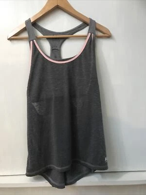 Camiseta sin mangas Abercrombie & Fitch A&F activa gris rosa malla capas fitness talla L Foto 1 de 3