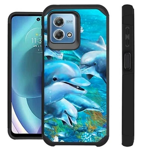 FUSION Case For Motorola Moto G Stylus 5G 2023 Hybrid Cover OCEAN DOLPHIN - Picture 1 of 5