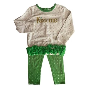 Koala Kids Polka Dot Kiss St Paddy's Day Me Set Size 18-24 Months - Picture 1 of 5