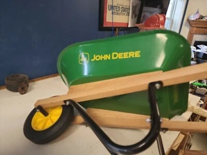 John deer Kids Wheelbarrow Gardening Tools Set Metal Children Wheel Barrel - Picture 1 of 10