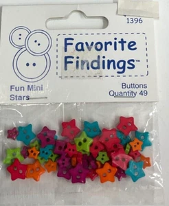 BLUMENTHAL LANSING BUTTONS - FAVORITE FINDINGS #1396 - FUN MINI STARS (49 PCS) - Picture 1 of 2