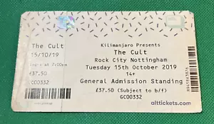 THE CULT - ROCK CITY 15.10.2019 NOTTINGHAM - USED TICKET - Bild 1 von 2