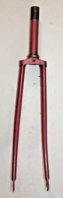Vintage Rigid Touring Road Bike Fork 27" 1" Threaded 147mm Pink Steel Ships USA! - Image 1 of 4
