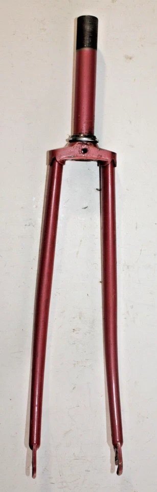 Vintage Rigid Touring Road Bike Fork 27" 1" Threaded 147mm Pink Steel Ships USA! - Image 1 of 4