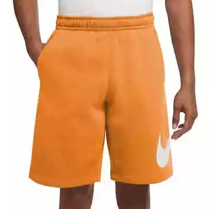 Men's Nike Club Fleece Graphic Standard Fit at Knee Length Shorts Orange size XS - Picture 1 of 7