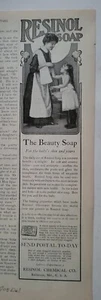 1905 Jabón de belleza Resinol Topless Niña Deslizante Anuncio Vintage - Imagen 1 de 1