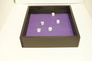 Large Wooden Dice Game Box Holder Tray Table top Games Yahtzee Farkle-USA MADE!! - Picture 1 of 2