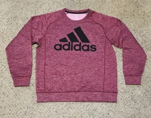 Adidas Climawarm Herren meliert rot Fleece Rundhalsausschnitt Sweatshirt Größe Large L gebraucht, in einwandfreiem Zustand - Bild 1 von 4