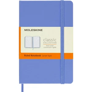 Moleskine Classic Notebook Hydrangea Blue Pocket Hardcover Elastic Closure - Picture 1 of 12