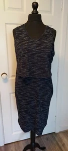 Per Una size 14 sleeveless layered knit dress in blue - Picture 1 of 7