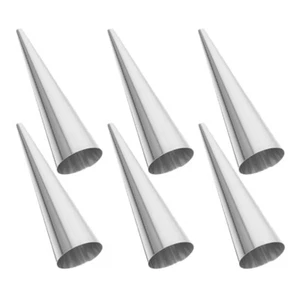 6 Pcs Croissant Mold Metal Cone Cream Horn Molds for Baking Shape - Picture 1 of 12