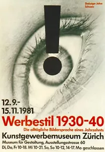 Original vintage poster WERBESTIL 1930-40 SWISS POSTER EXPO ZUERICH 1981 - Picture 1 of 1