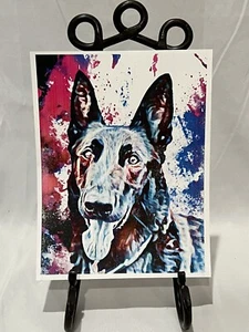 8x10 Colorful “German Shepherd” cardstock portrait. - Picture 1 of 1